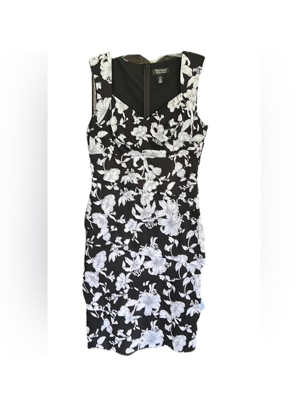 WHBM | Women’s Black & White Floral Dress | Size 8 | 0772